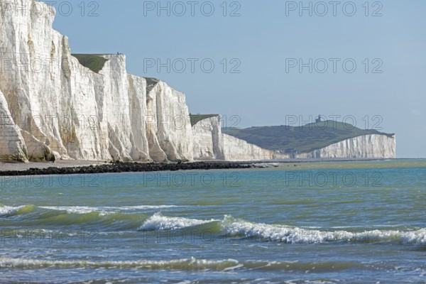 Cuckmere Haven, The Seven Sisters chalk cliffs, South Downs, England, United Kingdom, Europe
