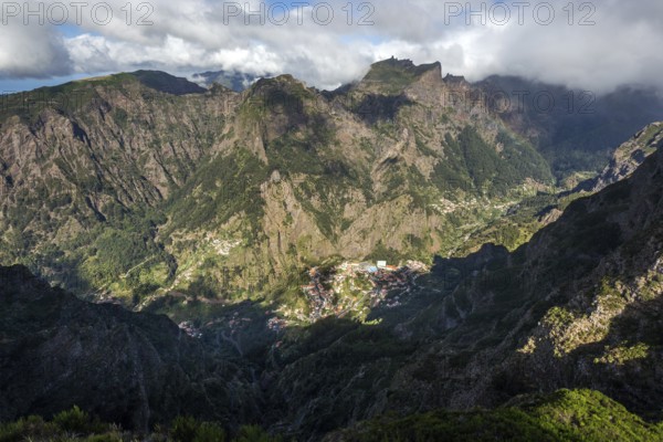 Nun's Valley, Curral das Freiras, view from Miradouro do Paredao, Pico Grande in the background,