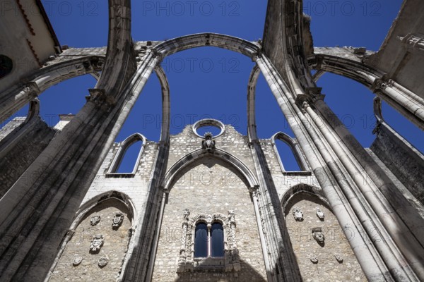 Ruins of the monastery church of the former convent of the Carmelite order, Convento do Carmo,
