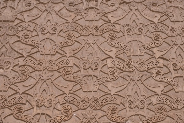 Wall relief, Ali Ben Youssef Madrasa, historic center, Marrakesh, Marrakesh-Tensift-El Haouz