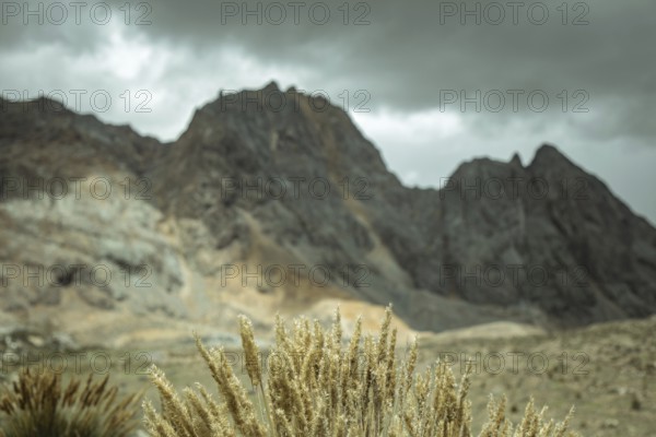 Mountain landscape in the Andean highlands, Alto de Ticlio, Peru, South America
