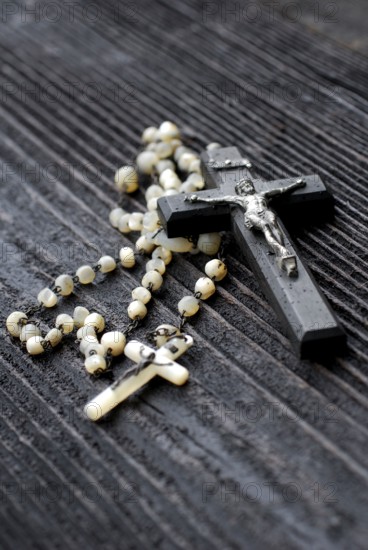 Crucifix and rosary, cross, rosary chain, Jesus cross