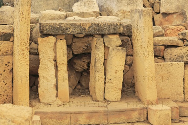 Tarxien neolithic megalithic prehistoric temple complex site, Malta, Europe