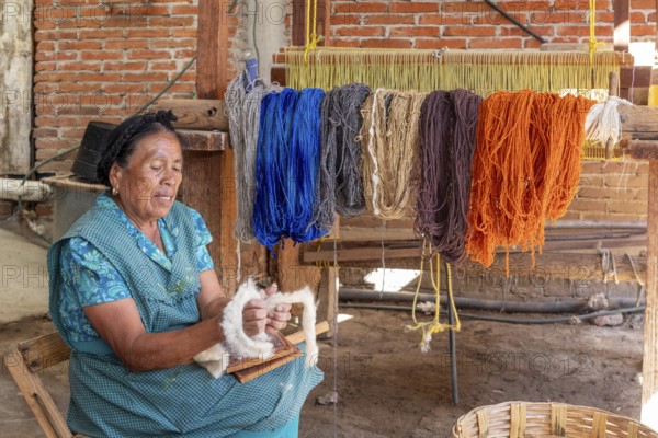 Teotitlan del Valle, Oaxaca, Mexico, Rural women in the Tlacolula Valley of Oaxaca benefit from a