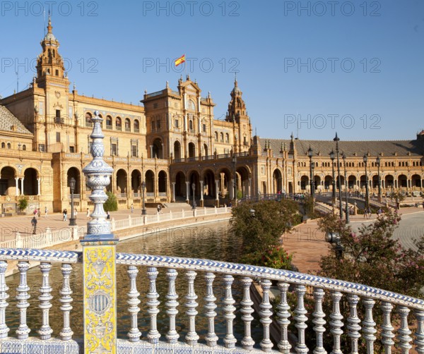 The Plaza de España, Seville, Spain built for the Ibero-American Exposition of 1929. It is a