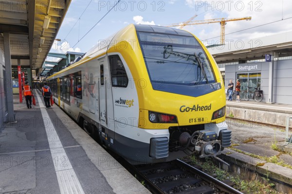 Regional train Regional train of bwegt from GoAhead at the main station in Stuttgart, Germany,