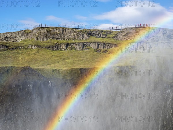Water veil and rainbow, waterfall Dettifoss, east side, Iceland, Europe
