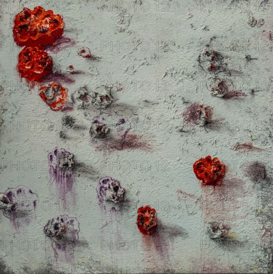 Tomatism, 2009, mixed media on canvas, exhibition Miquel Barcelo, Vida y Muerte, Museum