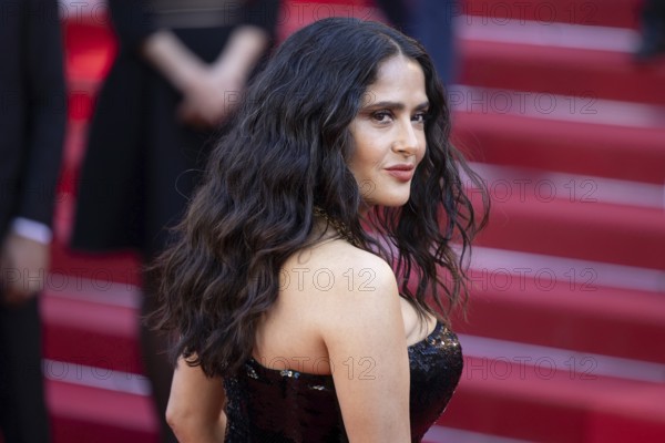 Cannes, France, 18.5.2024: Salma Hayek at the premiere of Emilia Perez on the red carpet of the
