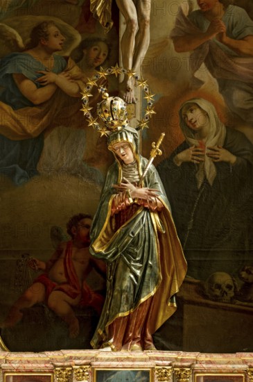 Madonna figure of the Sorrowful Mother, Mater Dolorosa, right side altar of the Maria Verkündigung