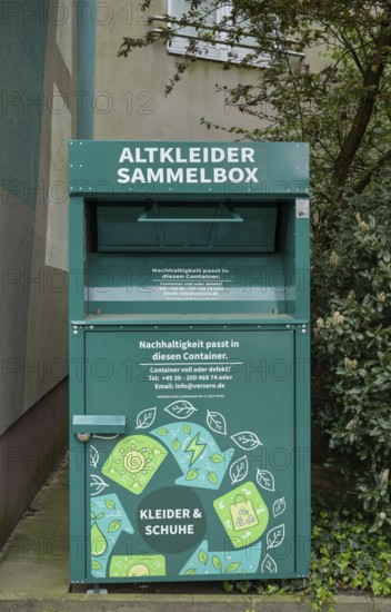 Used clothing container, Potsdamer Straße, Zehlendorf, Steglitz-Zehlendorf district, Berlin,