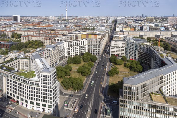 Leipziger Platz. View from the panorama point Kollhoff-Tower at Potsdamer Platz, city view. Berlin,