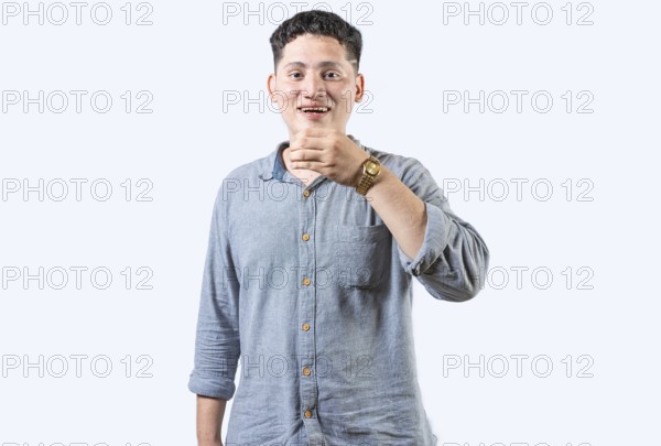 Person gesturing DRINK in sign language. Deaf and dumb person showing DRINK in sign language. Young