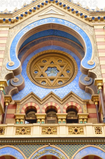 Exterior view of the Jubilee or Jerusalem Synagogue in Prague, Czech Republic, Europe