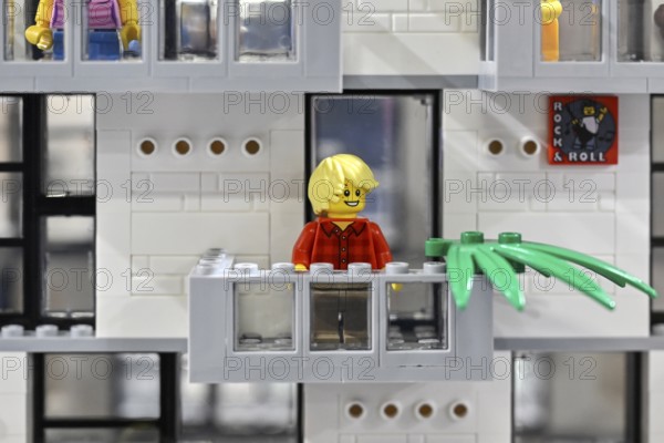 Lego apartment block with balcony