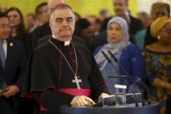 Nikola Eterovic (Archbishop of the Holy See) during a speech at the Federal President's New Year's