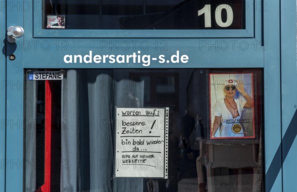 Closed brothels, Puff-Strasse in Essen, Stahlstrasse, Effects of the coronavirus pandemic in