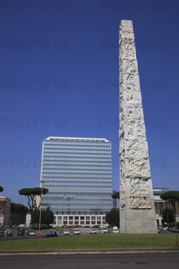 Piazza Guglielmo Marconi and Obelisco di Marconi stele and Unogas Energia Spa building, Esposizione