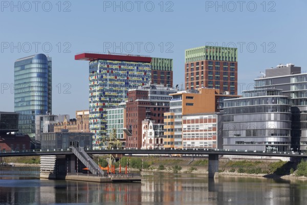 Skyline Media Harbour, Colorium high-rise with Innside Hotel, Sign office tower, Düsseldorf Media