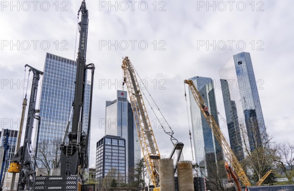 Construction site of the Central Business Tower on Neue Mainzer Strasse in Frankfurt am Main, will