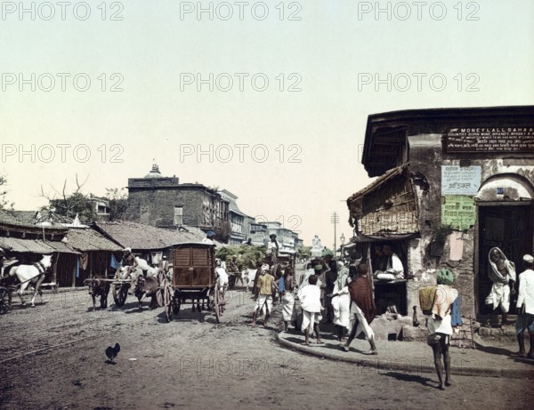 Calcutta. Upper Chitpore Road, India, Historic, digitally restored reproduction from a 19th century