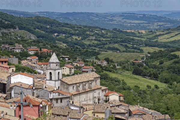 The mountain village of Roccamandolfii in the Isernia region. Molise, Italy, Southern Europe,