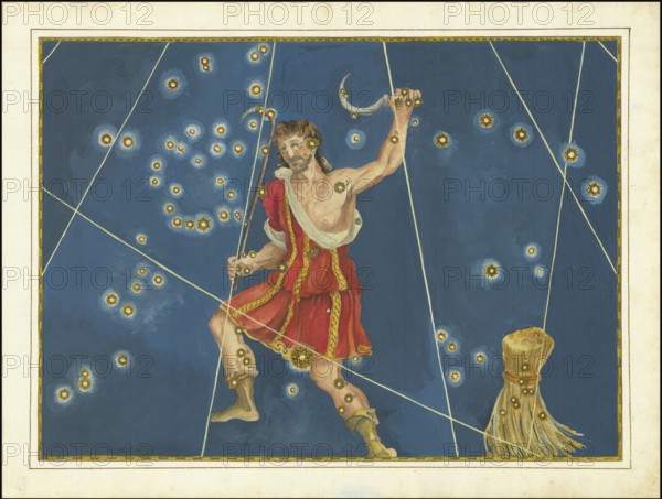 Astronomy. The celestial atlas, the Uranometria, Ptolemaic constellations, by Johann Bayer (1572 -