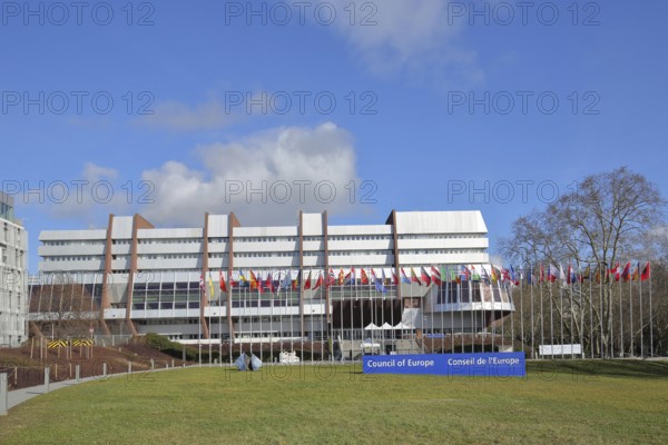 Palace of Europe with seat of the Council of Europe and inscription Council of Europe, modern