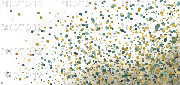 Abstract New Years Eve confetti explosion, with minimalist colored squares and circles falling