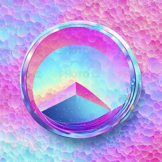 Iridescent neon background, Holographic Abstract soft pastel colors backdrop, AI generated
