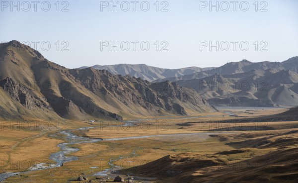 Mountain valley in the Keltan Mountains, Sary Beles Mountains, Tien Shan, Naryn Province,