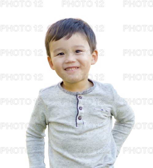 Happy chinese boy isolated on a white background