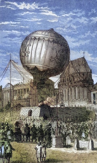 Balloon Ascent outside the Palace of Versailles Paris 19th September 1783, Balloon ascent outside