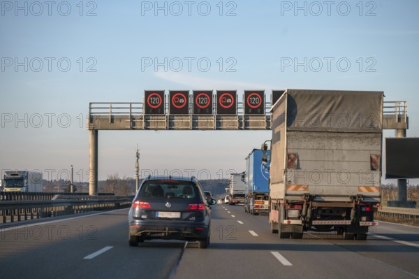 Traffic guidance system on the A9 motorway, Bavaria, Germany, Europe