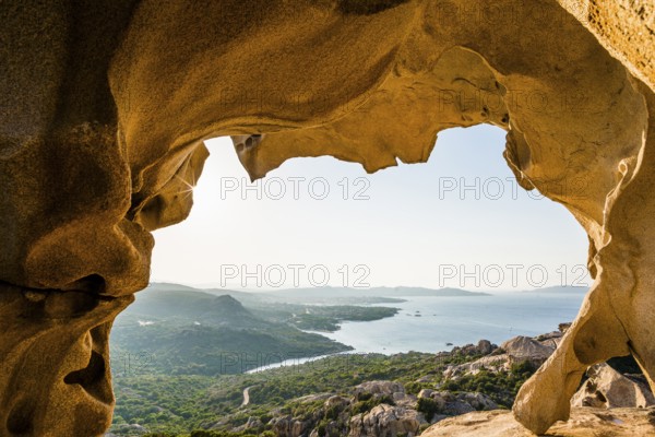 Bizarre granite rocks, Roccia dell Orso, sunset, Capo d'Orso, Palau, Costa Smeralda, Sardinia,