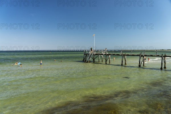Jetty on the beach at Nyborg, Denmark, Europe