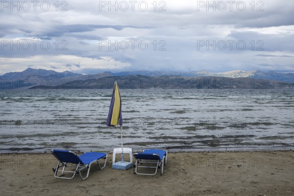 Kalamaki, Corfu, Greece, View from Kalamaki beach in the north-east of the Greek island of Corfu
