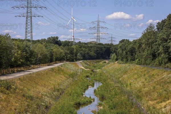Bottrop, North Rhine-Westphalia, Germany, Renaturalised Boye, the tributary of the Emscher, has