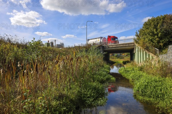 Bottrop-Gladbeck, North Rhine-Westphalia, Germany, Renaturalised Boye, the tributary of the