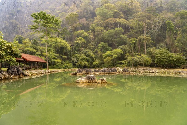 Blue Lagoon 2 swimming area near Vang Vieng, Laos, Asia