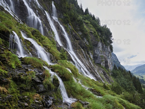 Cascades from the Jungibach Falls, Gental, Canton Bern, Switzerland, Europe