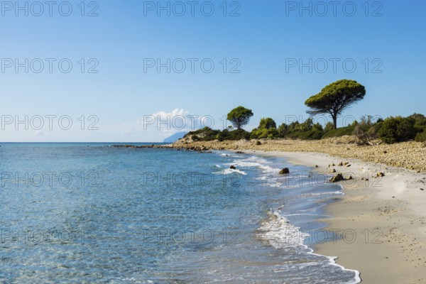 Lonely beach, Spiaggia di Biderosa, Riserva Biderosa nature reserve, Orosei, Nuoro province, east