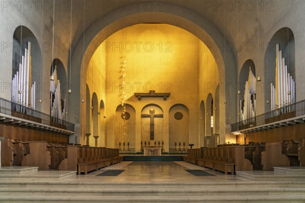 Interior of the monastery church of Münsterschwarzach Abbey in Schwarzach am Main, Bavaria,