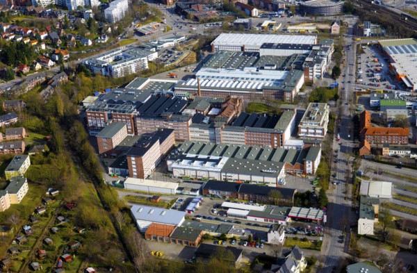 Hauni Technologie GmbH Hamburg Bergedorf, aerial view, demolition, construction site, Körber,