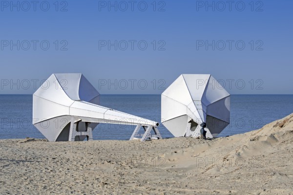 I Can Hear It, art installation on the beach by Ivars Drulle at seaside resort Westende,