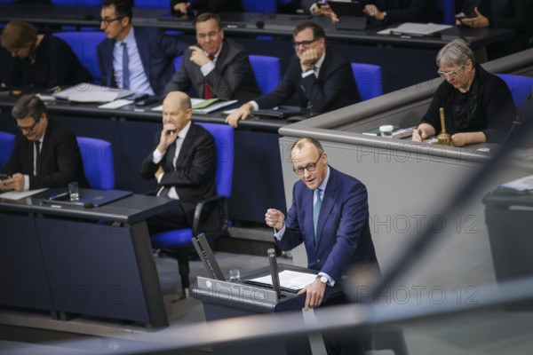 Friedrich Merz, CDU, Member of the Bundestag, pictured during the general debate in the Bundestag