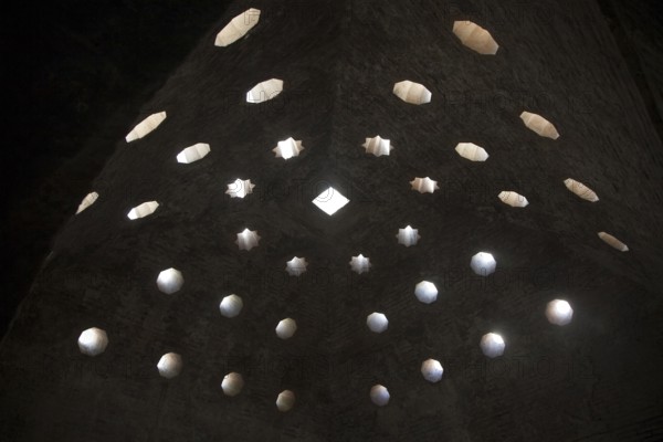 Star shaped roof light in Banos Arabes, historic Arabic Baths, eleventh century Moorish public