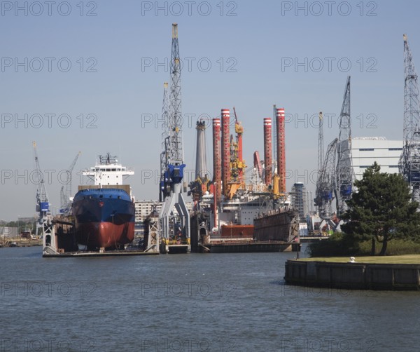 Dry dock shipyard Port of Rotterdam, Netherlands