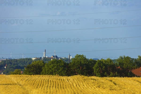 View over Freiberg to the Reichen Zeche, Landmark, Freiberg, Saxony, Germany, Europe