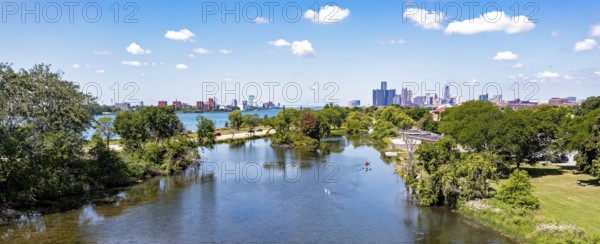 Detroit, Michigan, Lake Tacoma on Belle Isle, an island state park in the Detroit River